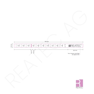 Indicateur de température 62–80 °C – reaStripe 10 standard / 062.SSX.10, sur papier, irréversible et sans alimentation.