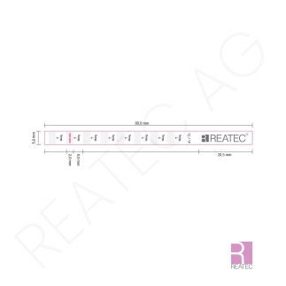 Indicatore di temperatura 86–100 °C – reaStripe 8 standard / 082.SSX.08 su base carta, senza alimentazione e irreversibile