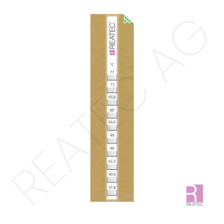 Indicador temperatura 37,8–77 °C – reaStripe 10 protected con película para industria y cadena fría