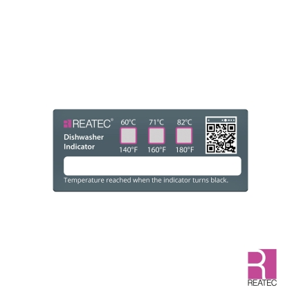 reaWash standard – Temperaturindikator 60°C/71°C/82°C | 3 Messpunkte, spülmaschinengeeignet, irreversibel