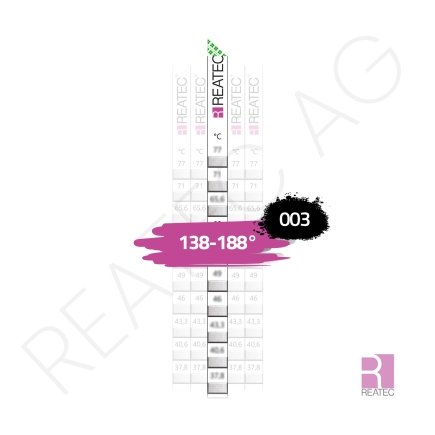Temperaturindikator 138–188 °C – reaStripe 10 standard / 003.SSX.10 auf Papierbasis, irreversibel & stromlos