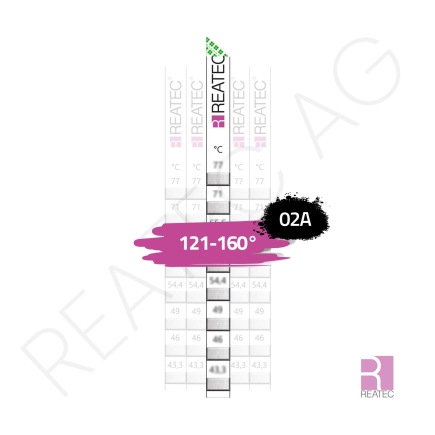Temperaturindikator 121–160 °C – reaStripe 8 standard / 02A.SSX.08 auf Papierbasis, stromlos & selbstklebend