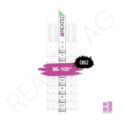 Temperaturindikator 86–100 °C – reaStripe 8 standard / 082.SSX.08 auf Papierbasis, stromlos & irreversibel