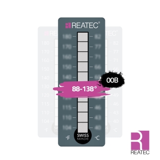 Temperaturindikator 88–138 °C – reaLabel 10 standard / 00B.LSP.10 | Papieretikett mit Schutzfolie, irreversibel & robust