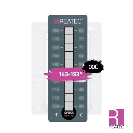 Temperaturindikator 143–193°C – reaLabel 10 standard / 00C.LSP.10 | Papieretikett mit Schutzfolie, irreversibel & robust