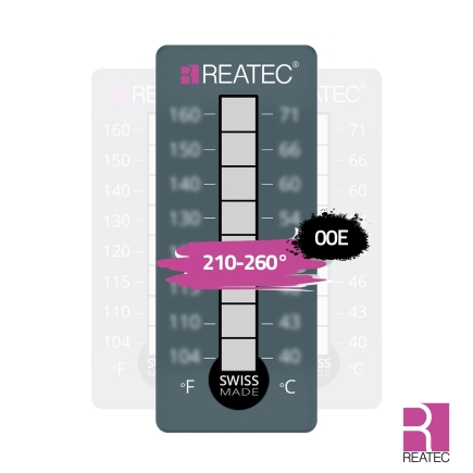 Temperaturindikator 210–204260C – reaLabel 8 standard / 00E.LSP.08 | Papieretikett mit Schutzfolie, irreversibel & robust