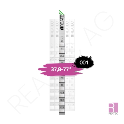 Temperaturindikator 37,8–77 °C – reaStripe 10 Aluminium Indikator für Industrie, Labor & sensible Prozesse
