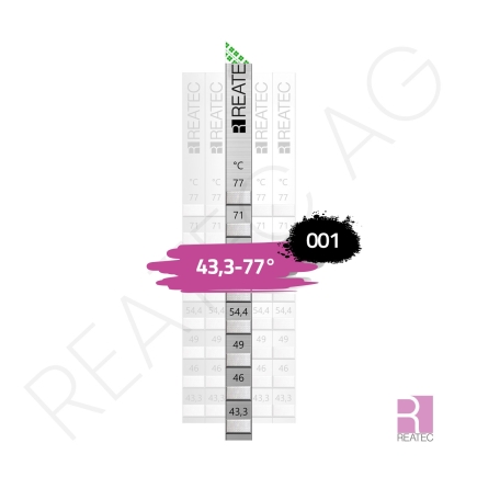 Temperaturindikator 43,3–77 °C – reaStripe 8 Aluminium Indikator für Industrie, Labor & sensible Prozesse