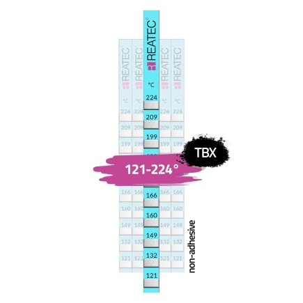 Temperaturindikator 121–224 °C – reaTextile basic ohne nicht klebend, irreversibel