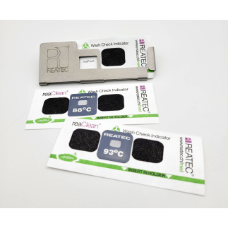 reaClean professional – Reinigungs- und Temperaturindikator 93°C für Medizinprodukte | Starter Kit mit Halter & Dokumentation