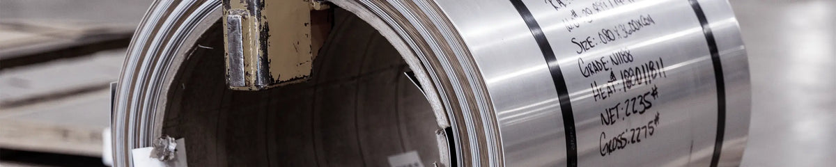 Steel coil in a metal processing plant for coil coating applications
