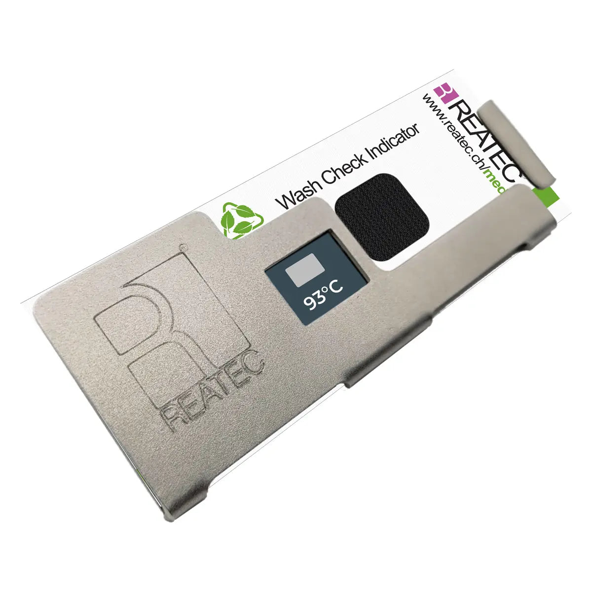 reaClean temperature indicator for hygiene monitoring in steel holder