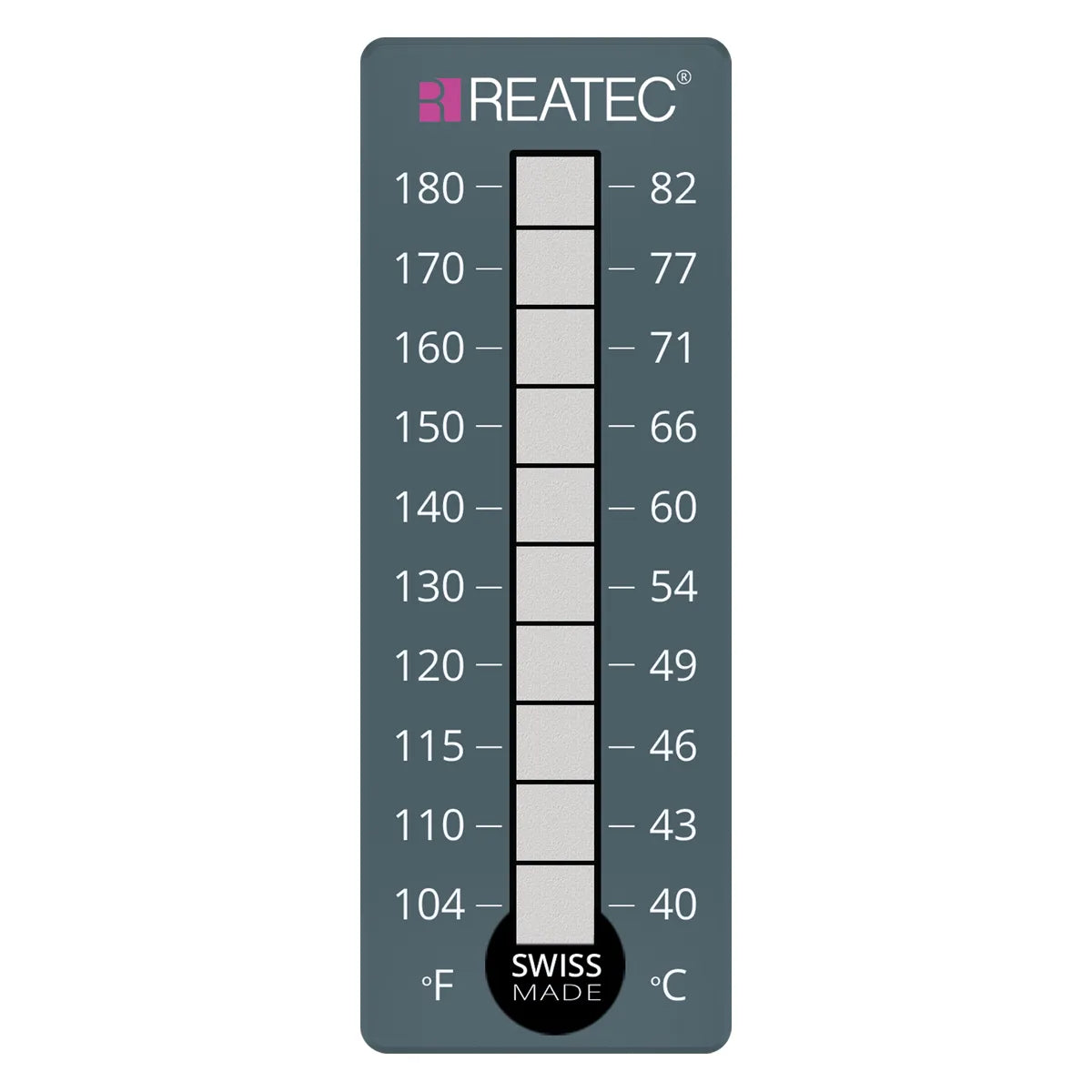 reaLabel 10 standard chemical-resistant irreversible temperature label 40 - 82 °C