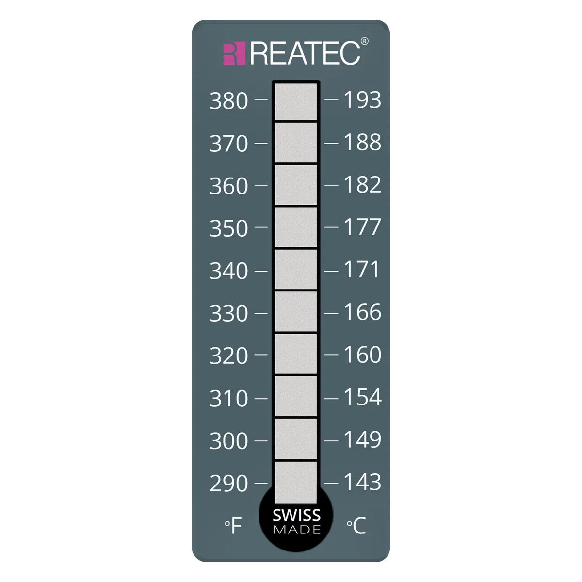 reaLabel 10 standard chemical-resistant irreversible temperature label 143 - 193 °C