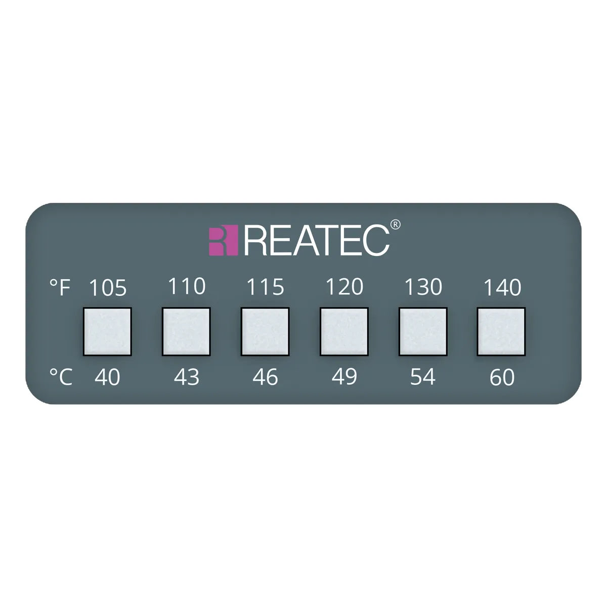 reaLabel 6 standard chemical-resistant irreversible temperature label 40 - 60 °C