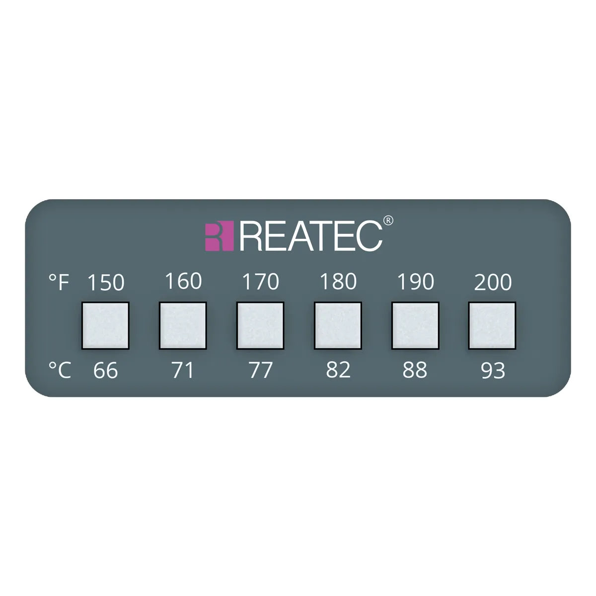 reaLabel 6 standard chemical-resistant irreversible temperature label 66 - 93 °C
