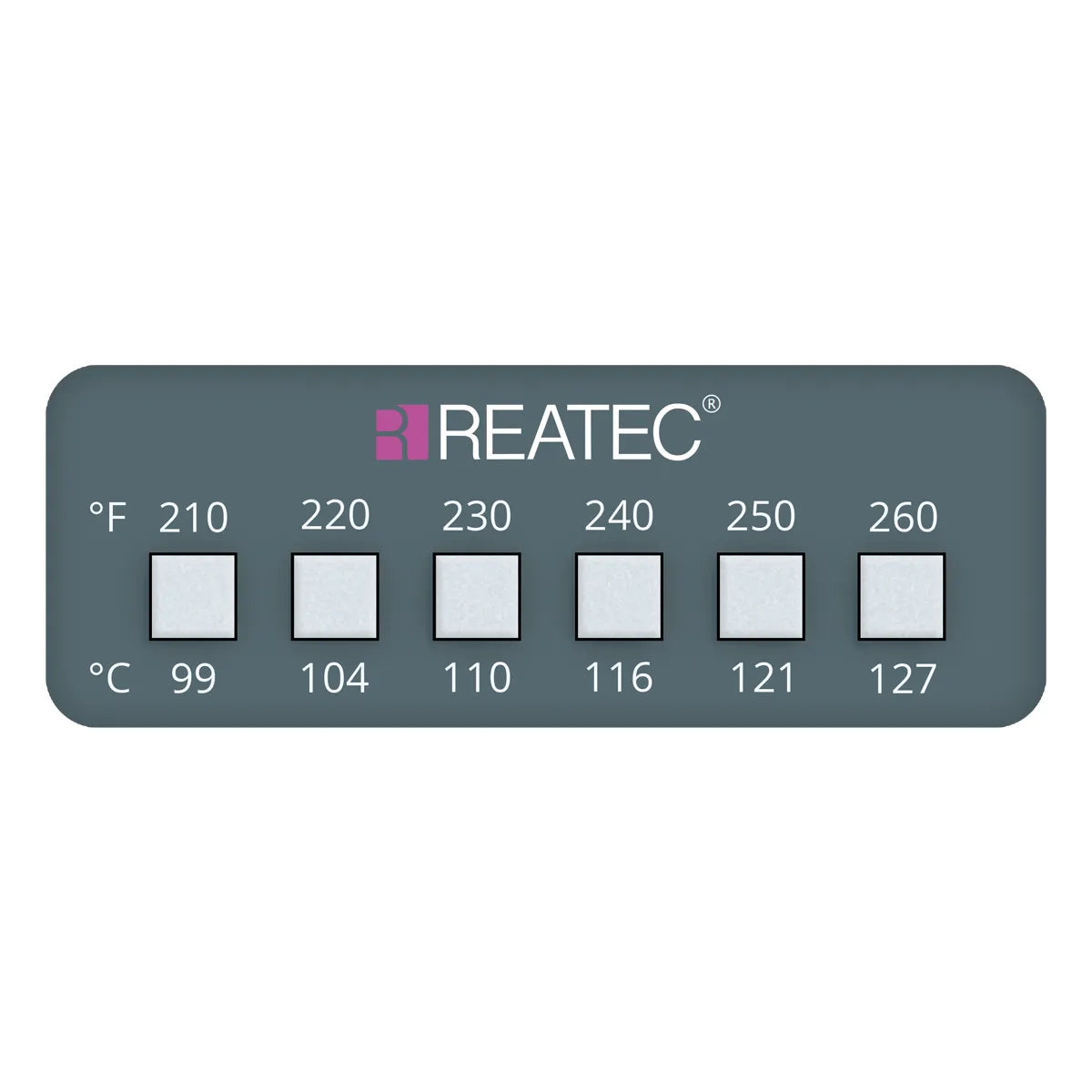 reaLabel 6 standard chemical-resistant irreversible temperature label 99 - 127 °C