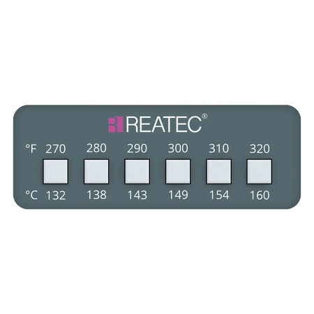 reaLabel 6 standard chemical-resistant irreversible temperature label 132 - 160 °C