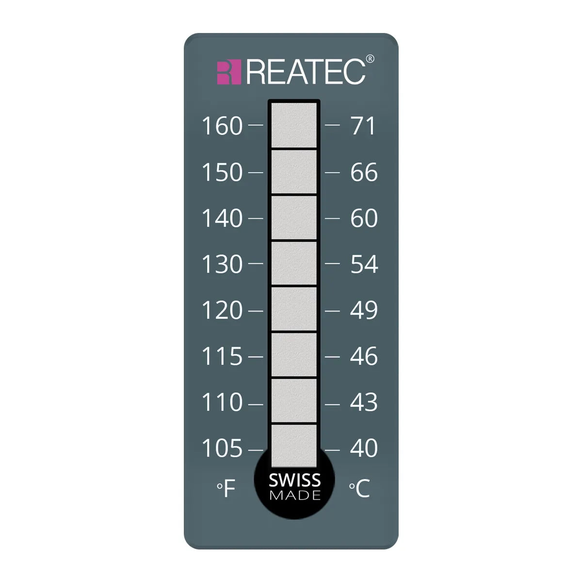 reaLabel 8 standard chemical-resistant irreversible temperature labels 40 - 71 °C