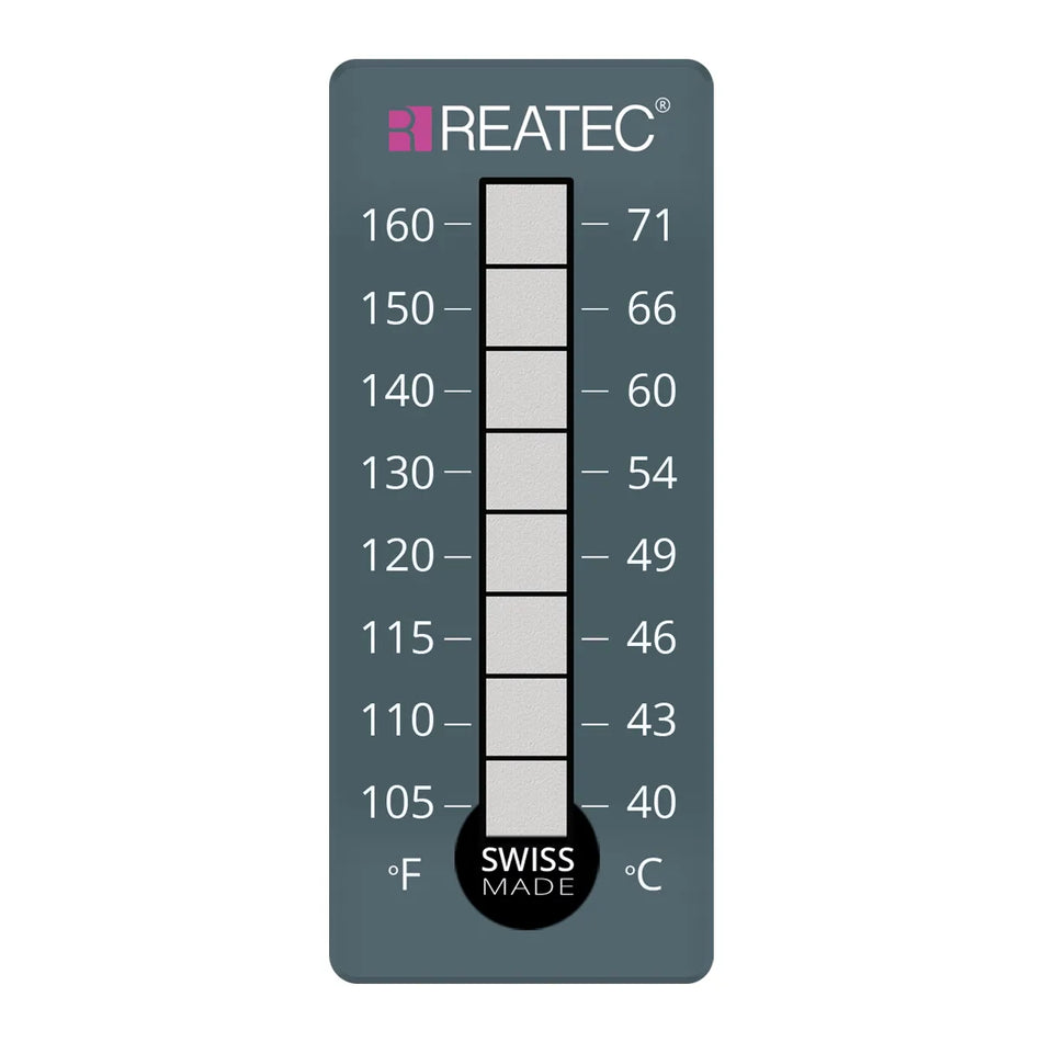 reaLabel 8 standard chemical-resistant irreversible temperature labels 40 - 71 °C