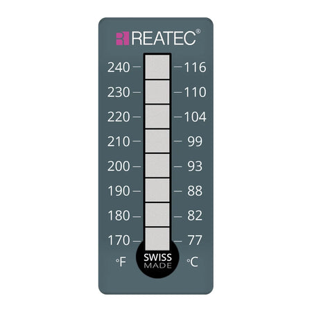 reaLabel 8 standard chemical-resistant irreversible temperature labels 77 - 116 °C