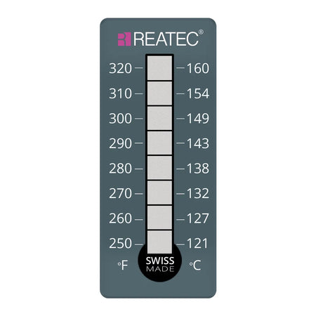 reaLabel 8 standard chemical-resistant irreversible temperature labels 121 - 160 °C