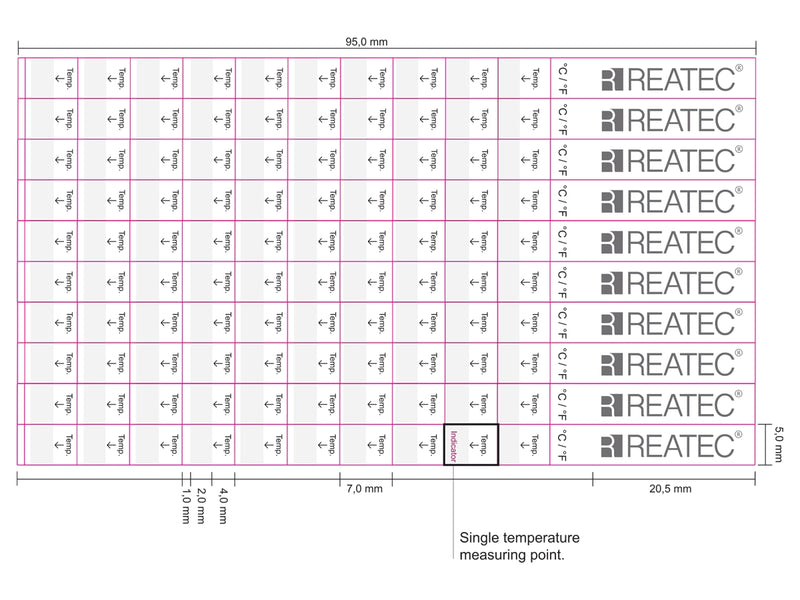reaMini compact temperature indicator technical drawing