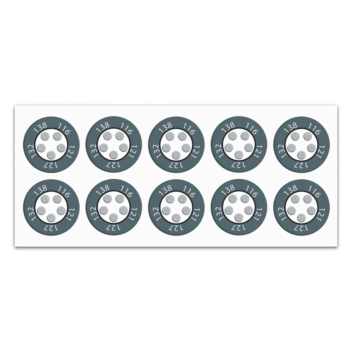 reaPoint 5 standard compact multi-point temperature indicator sheet with 10 individual indicators