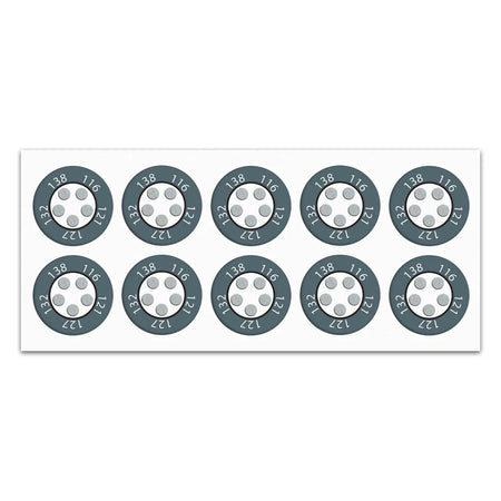 reaPoint 5 standard compact multi-point temperature indicator sheet with 10 individual indicators