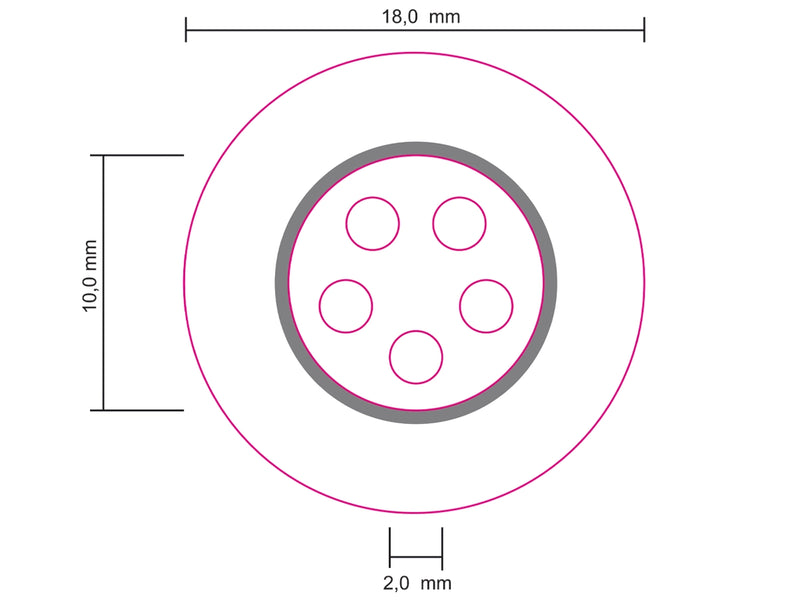 reaPoint 5 standard compact multi-point temperature indicator technical drawing