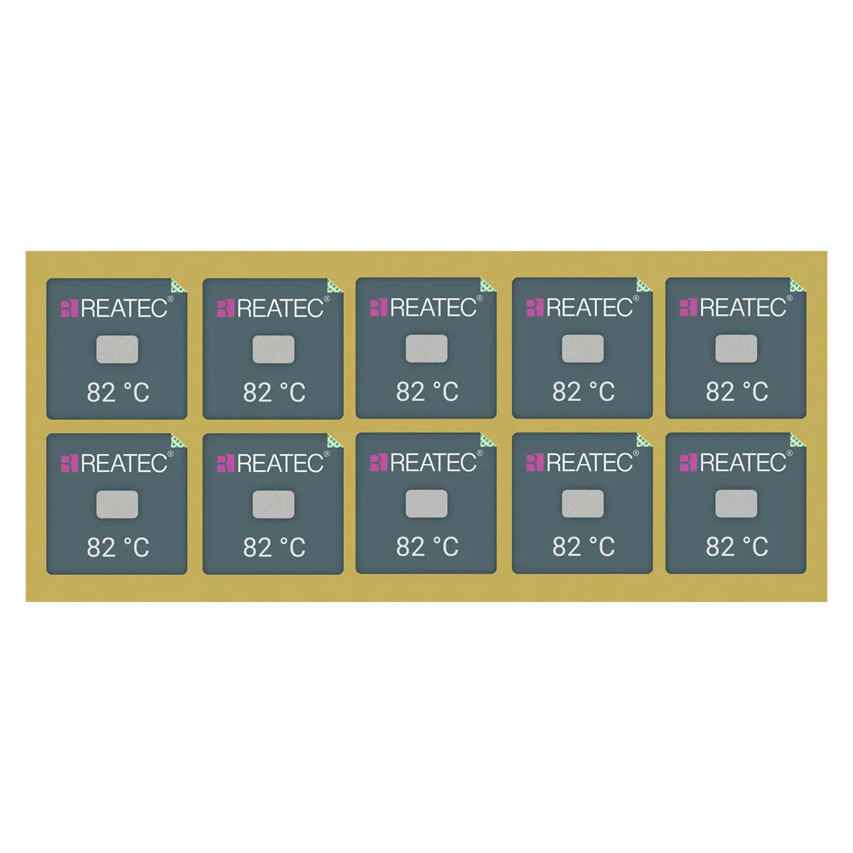 reaPoint professional – chemical-resistant irreversible temperature indicator sheet with ten individual indicators