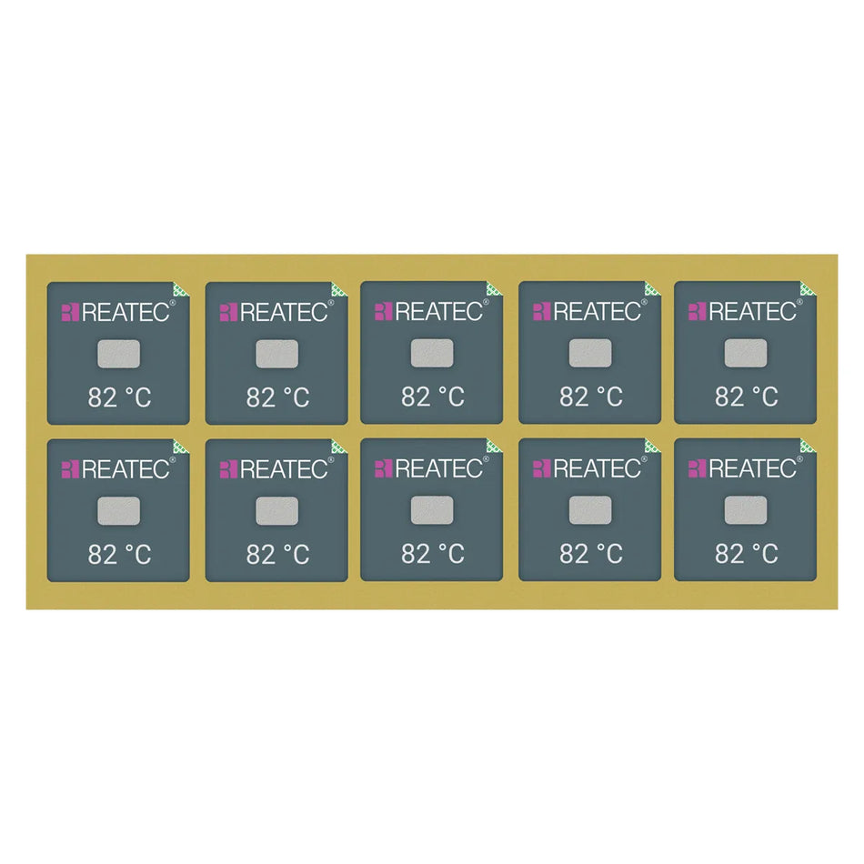 reaPoint professional – chemical-resistant irreversible temperature indicator sheet with ten individual indicators