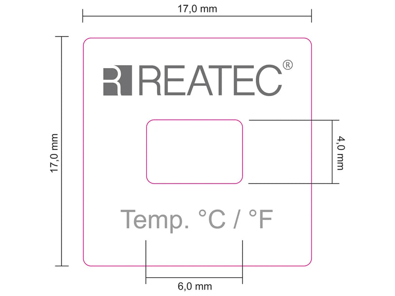 reaPoint professional – chemical-resistant irreversible temperature indicator technical drawing