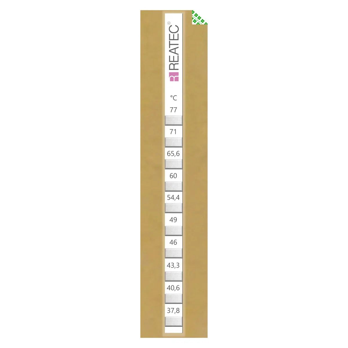reaStripe 10 protected chemical-resistant irreversible temperature strip 38 - 77 °C