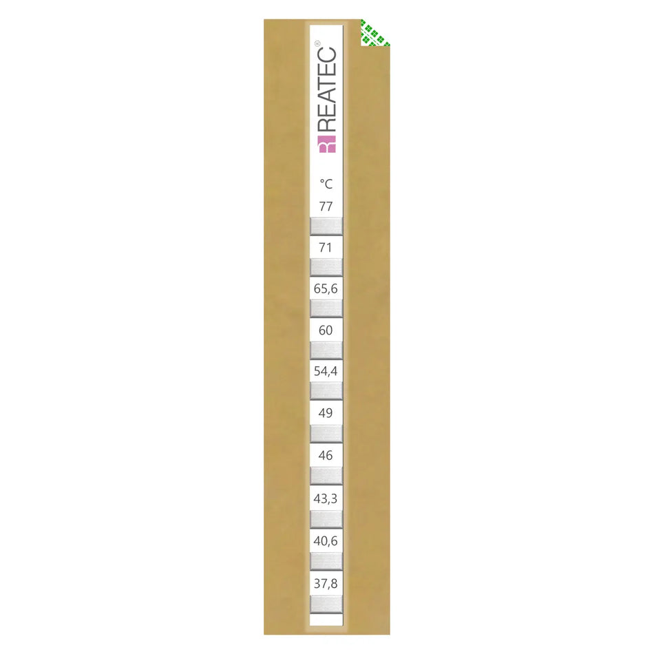 reaStripe 10 protected chemical-resistant irreversible temperature strip 38 - 77 °C