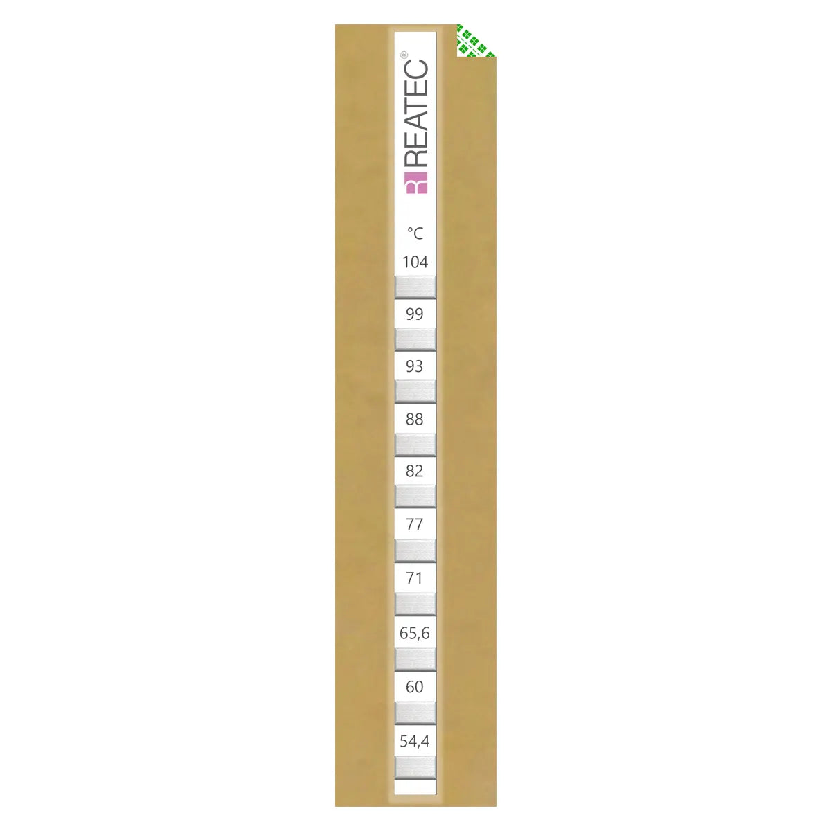 reaStripe 10 protected chemical-resistant irreversible temperature strip 54 - 104 °C