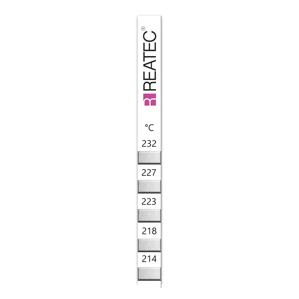reaStripe 10 standard irreversible temperature strips 214 - 232 °C