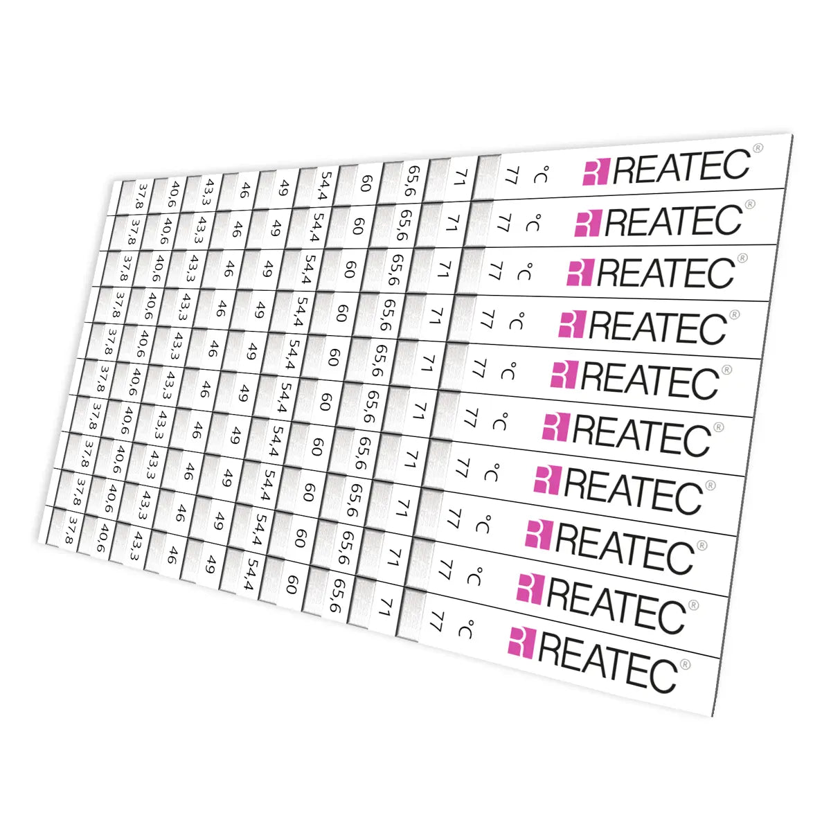 reaStripe 10 standard irreversible temperature strips booklet with 10 strips
