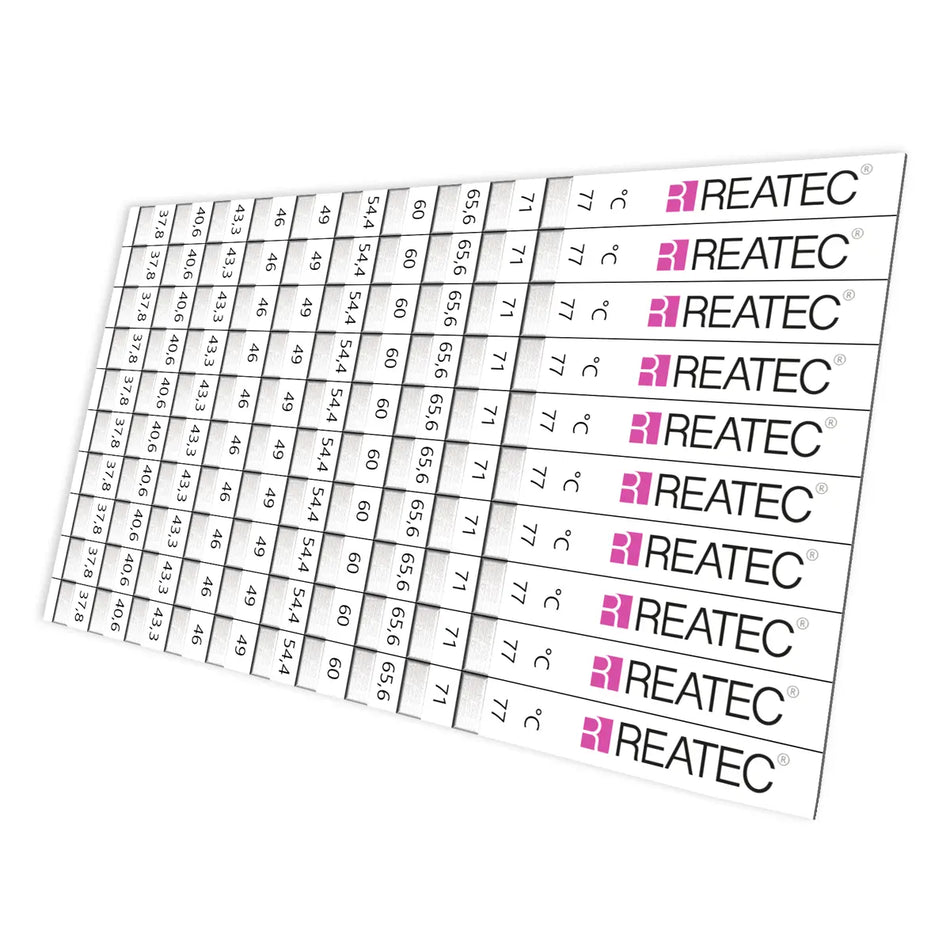 reaStripe 10 standard irreversible temperature strips booklet with 10 strips