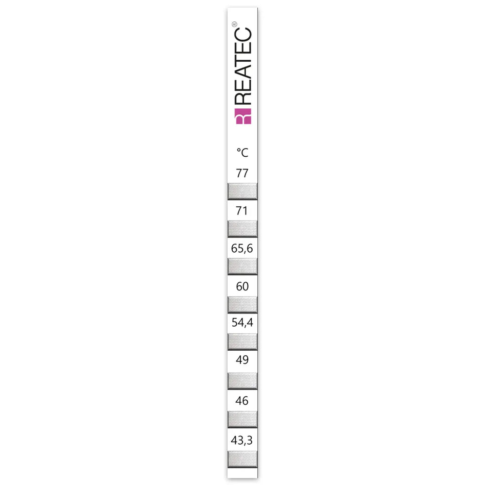 reaStripe 8 standard irreversible temperature strips 43 - 77 °C