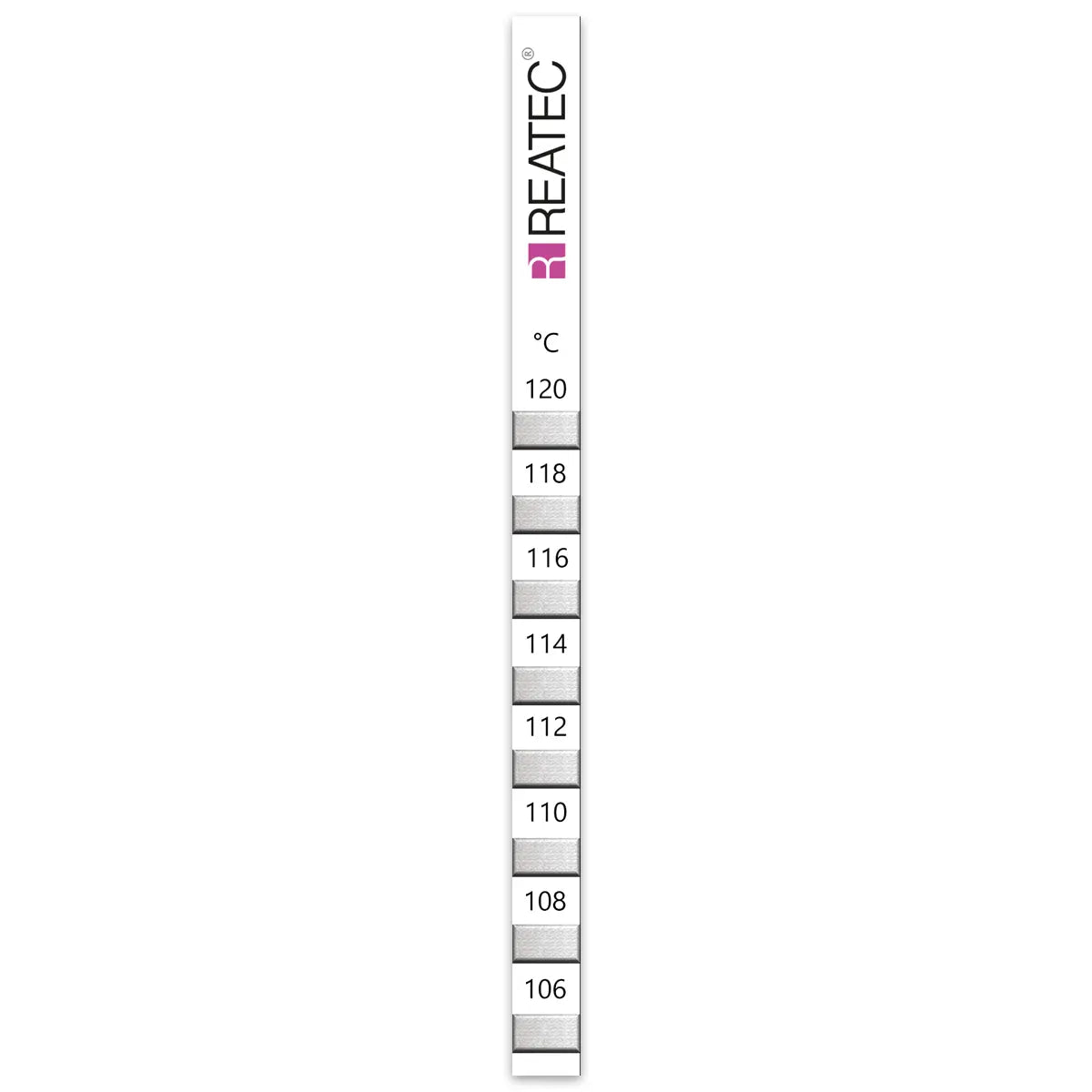 reaStripe 8 standard irreversible temperature strips 106 - 120 °C