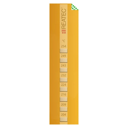 reaStripe 8 protected chemical-resistant irreversible temperature strip 204 - 254 °C protected with Kapton film