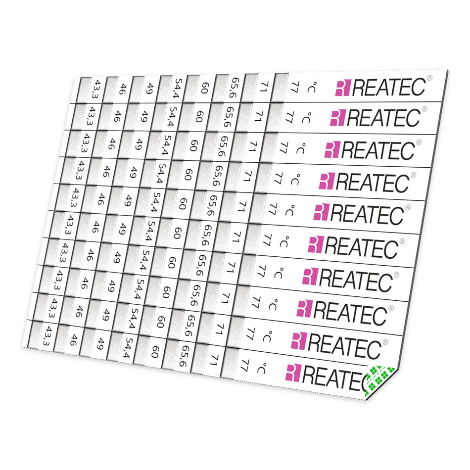 reaStripe 8 standard irreversible temperature strip booklet with 10 Strips

