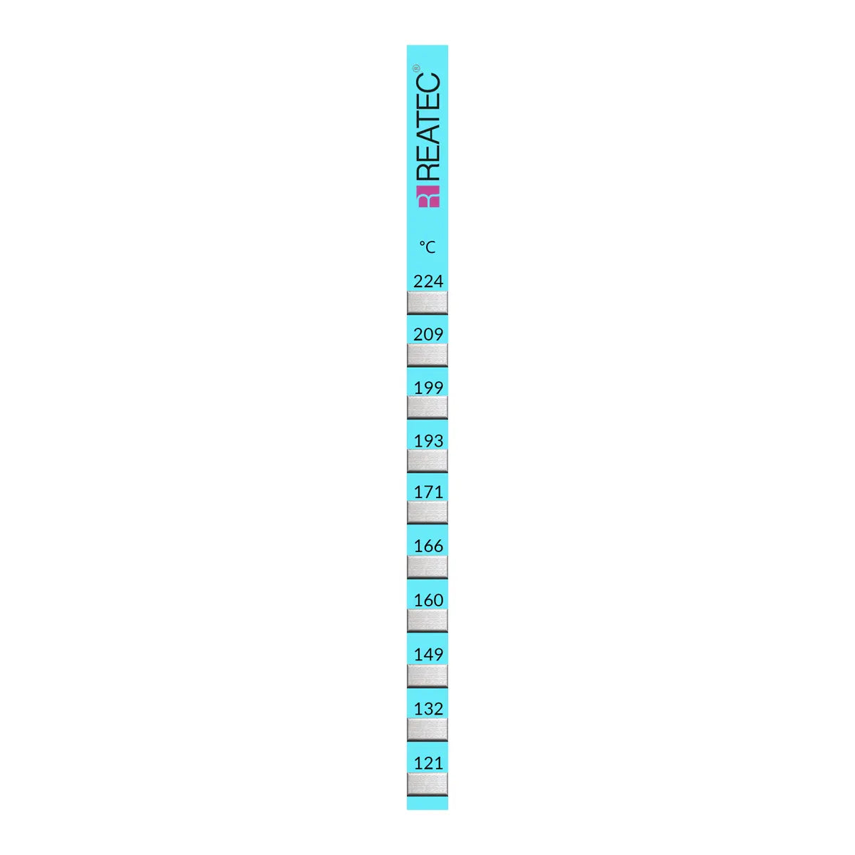 reaTextile standard – fabric-specific temperature indicator strip light blue